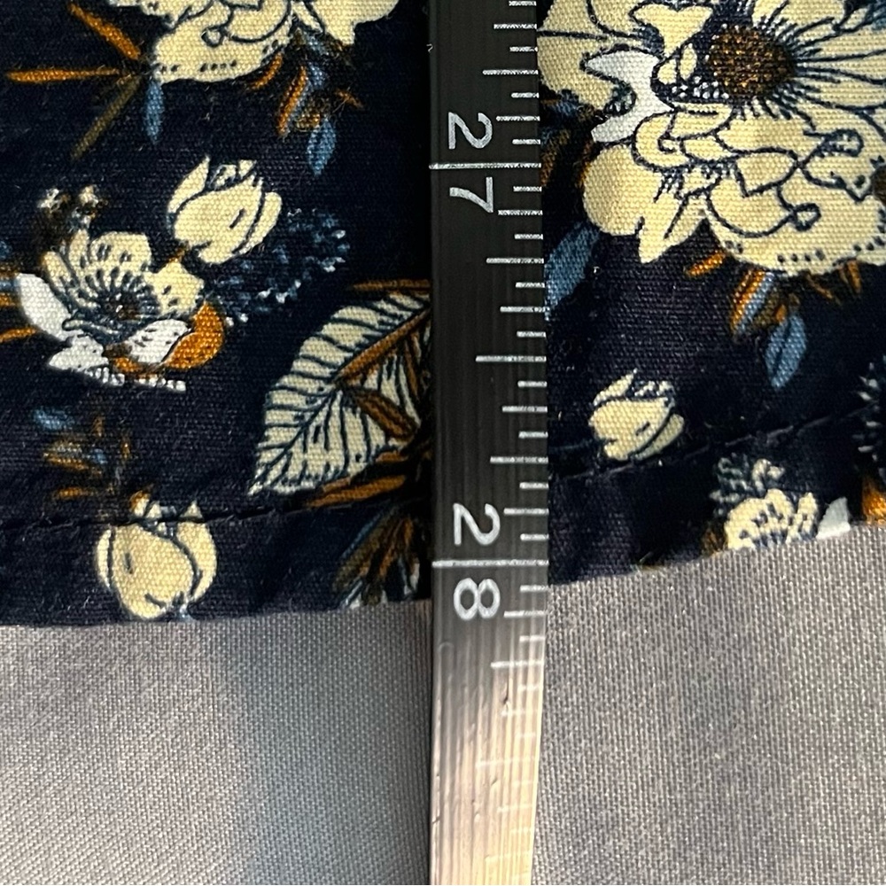 NWOT DENIM & FLOWER Men's Short Sleeve Blue/Floral/Stripe Shirt. Size: Large - Picture 6 of 11